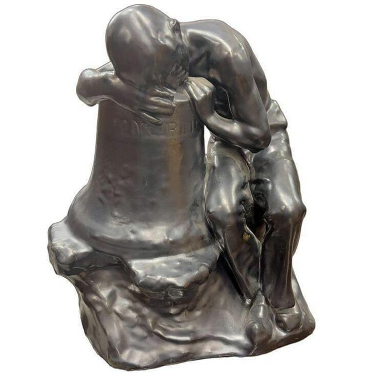 Italian "Pensatore Campana" The Tinker Auguste Rodin Style Terracotta Sculpture - 6