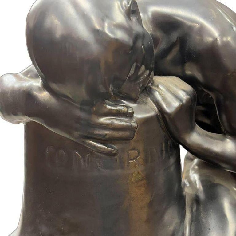 Italian "Pensatore Campana" The Tinker Auguste Rodin Style Terracotta Sculpture - 8
