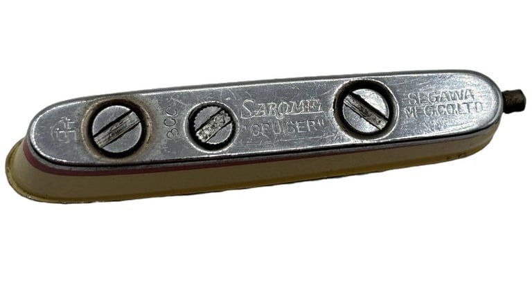 Mid-Century Novelty Sarome Japan Cruise Ship Enameled Lighter, Yellow and Red - 4