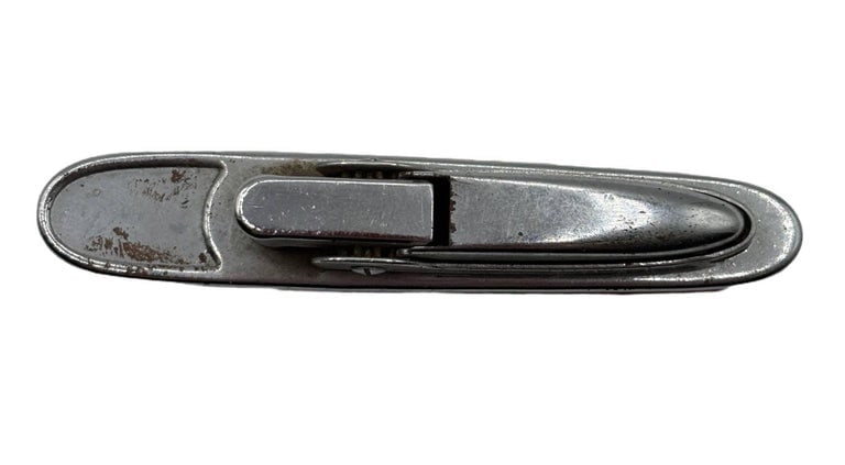 Mid-Century Novelty Sarome Japan Cruise Ship Enameled Lighter, Gray and Red - 3
