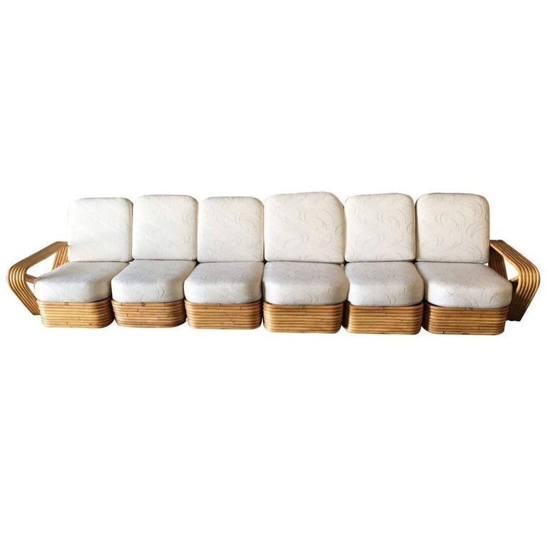 Restored Art Deco Six-Strand Square Pretzel Six-Seat Sectional Sofa - 2