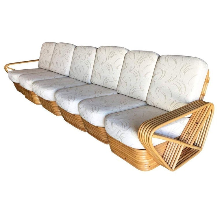 Restored Art Deco Six-Strand Square Pretzel Six-Seat Sectional Sofa - 3