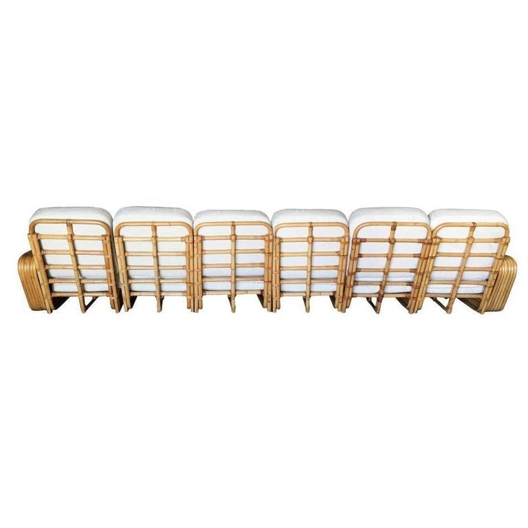Restored Art Deco Six-Strand Square Pretzel Six-Seat Sectional Sofa - 4