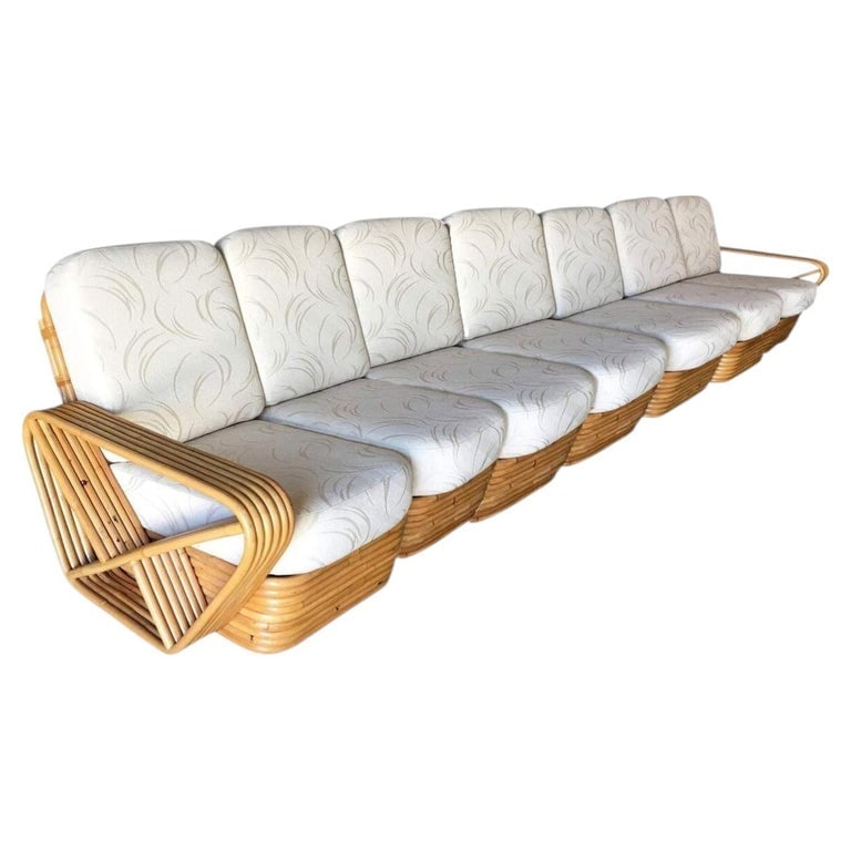 Restored Art Deco Six-Strand Square Pretzel Seven-Seat Sectional Sofa (1 of 5)