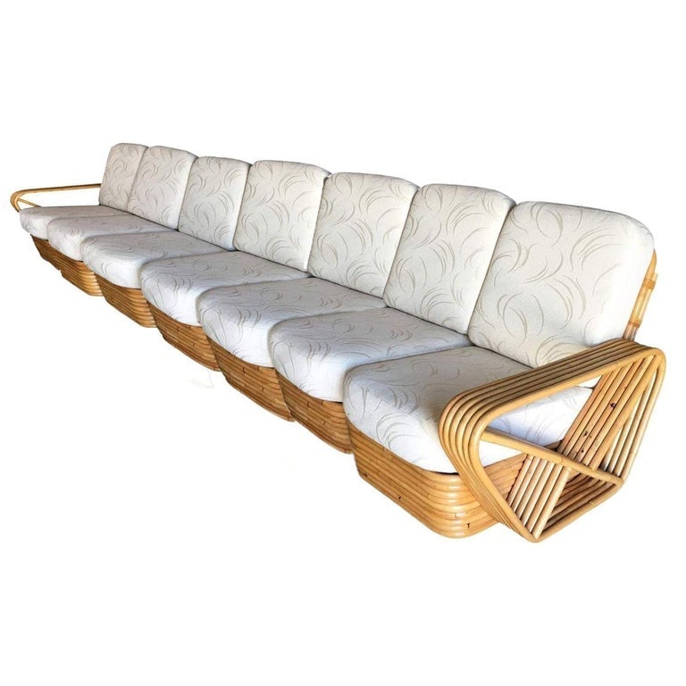 Restored Art Deco Six-Strand Square Pretzel Seven-Seat Sectional Sofa - 3