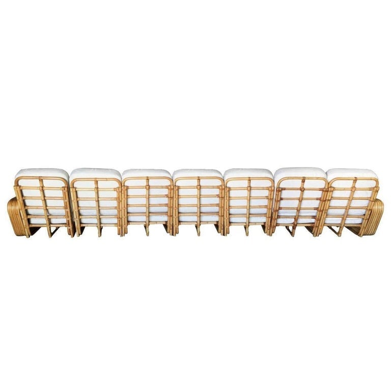 Restored Art Deco Six-Strand Square Pretzel Seven-Seat Sectional Sofa - 4