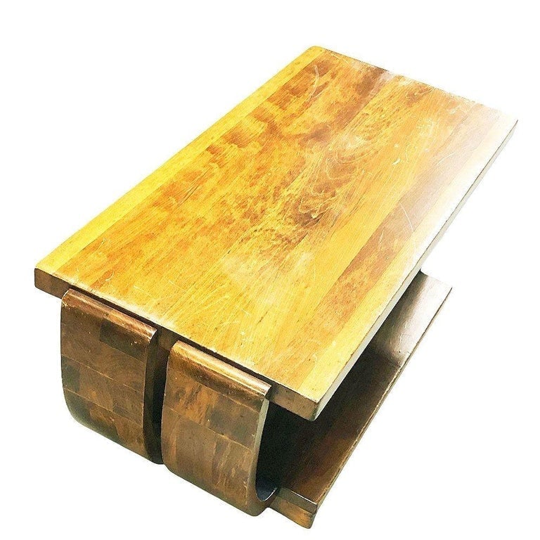 Blond Geometric Art Deco Side and Coffee Table by Gilbert Rohde for Brown Saltman - 12