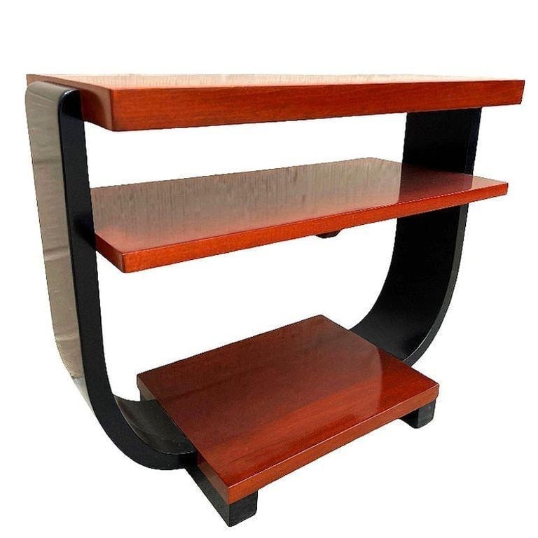 Two-Tone Geometric Art Deco Side Table by Gilbert Rohde for Brown Saltman, Pair - 8