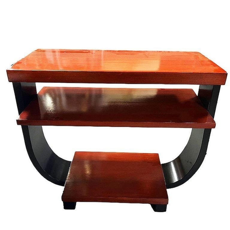 Two-Tone Geometric Art Deco Side Table by Gilbert Rohde for Brown Saltman - 2