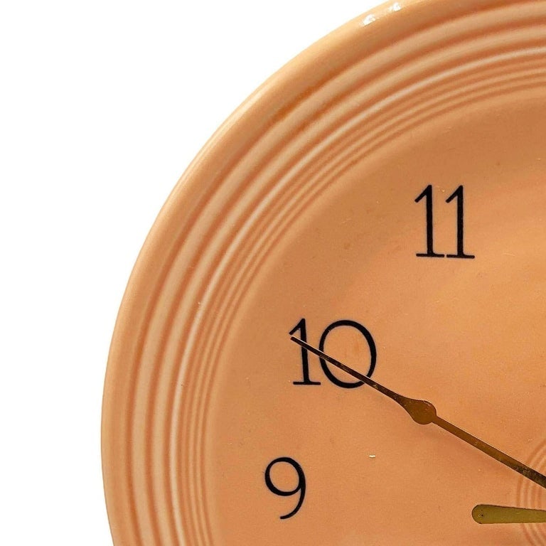 Pink "Apricot" Fiestaware Ceramic Plate Wall Clock by Homer Laughlin - 3