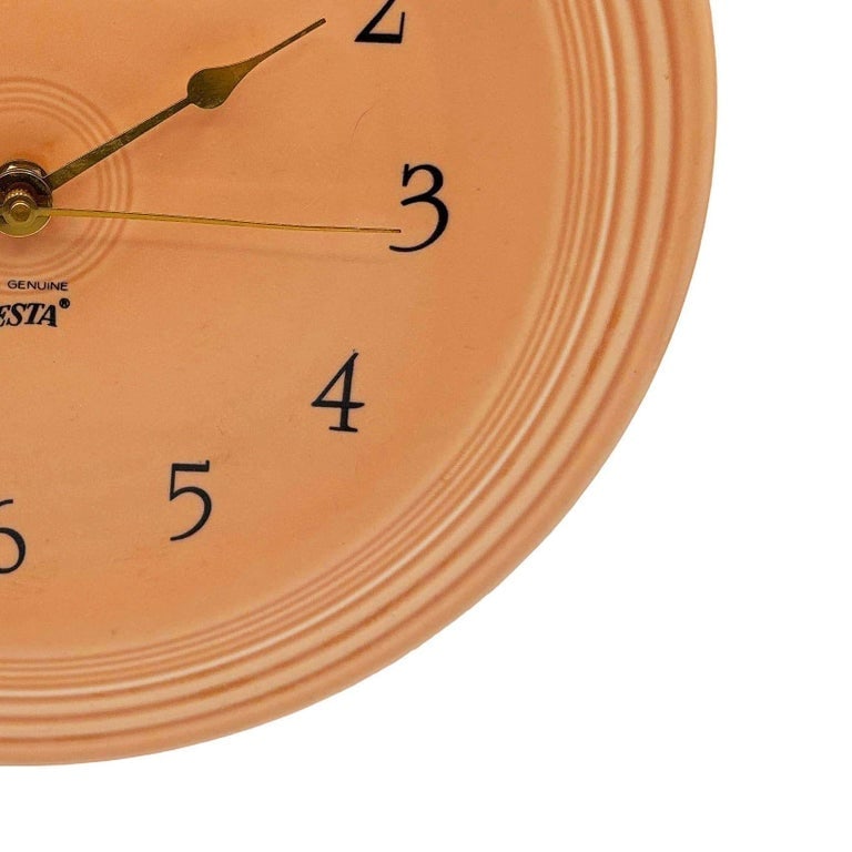 Pink "Apricot" Fiestaware Ceramic Plate Wall Clock by Homer Laughlin - 6