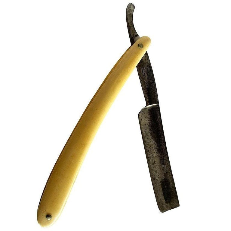 Rare figure Goddess Art Nouveau Celluloid Straight Razor by Ern. C. Friedr - 2