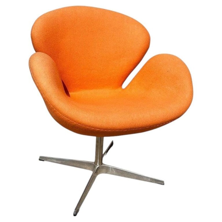 Punmkin Orange Swan Chair in the style of Arne Jacobsen (1 of 7)