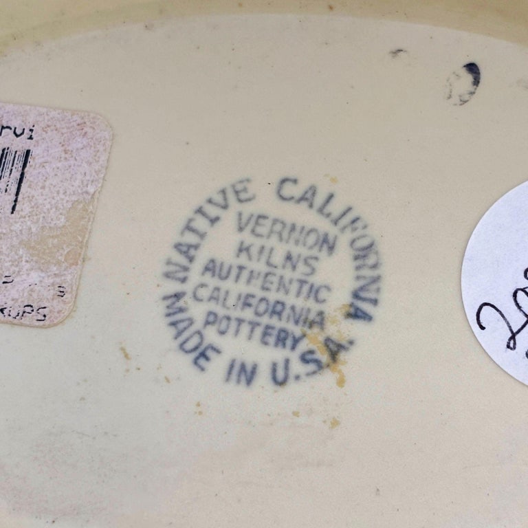 Mid-Century California Pottery Yellow Casserole Dish w/ Lid by Vernon Kilns - 12