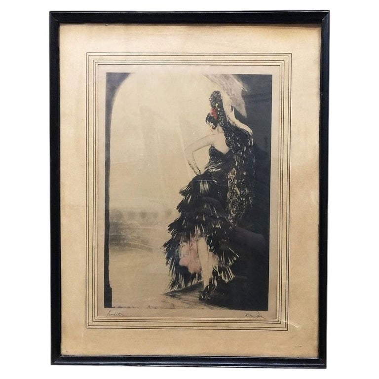 Art Deco Era "Rosita" Colored Etching Signed Don Jose in Original Frame (1 of 6)