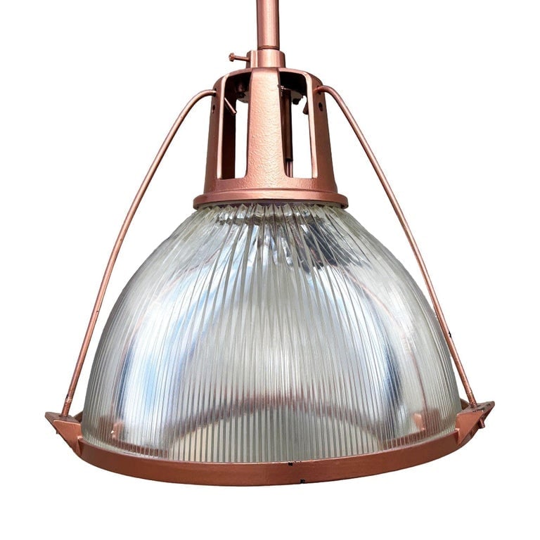 Mid Century Holophane Pendant Ceiling Light Copper-tone Finish - 6