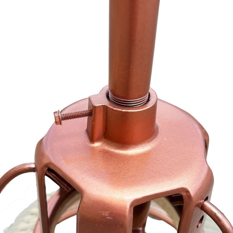 Mid Century Holophane Pendant Ceiling Light Copper-tone Finish - 7