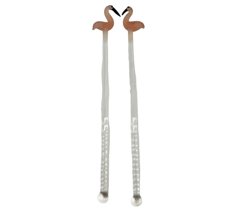 21 Piece Mid-Century Tropical Hula Girl and Flamingo Cocktail Swizzle Sticks - 11
