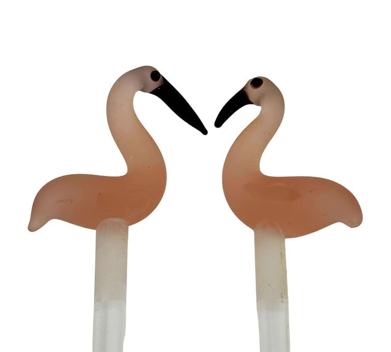 21 Piece Mid-Century Tropical Hula Girl and Flamingo Cocktail Swizzle Sticks - 12