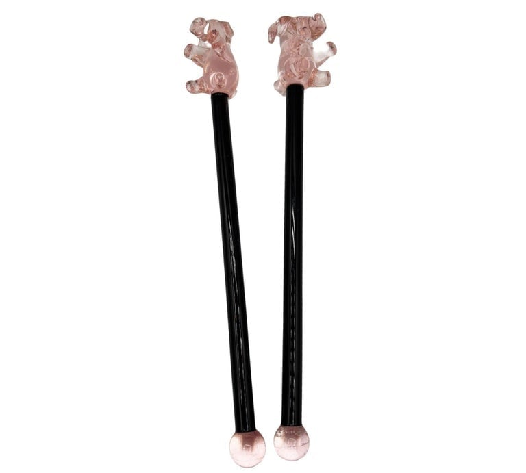 21 Piece Mid-Century Tropical Hula Girl and Flamingo Cocktail Swizzle Sticks - 15