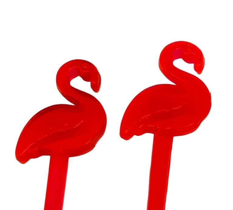21 Piece Mid-Century Tropical Hula Girl and Flamingo Cocktail Swizzle Sticks - 3