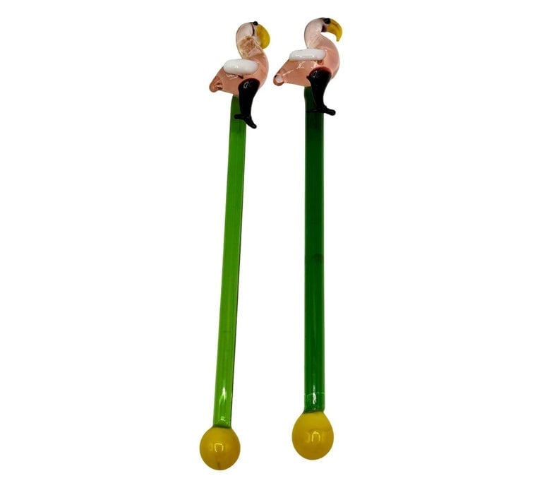 21 Piece Mid-Century Tropical Hula Girl and Flamingo Cocktail Swizzle Sticks - 9