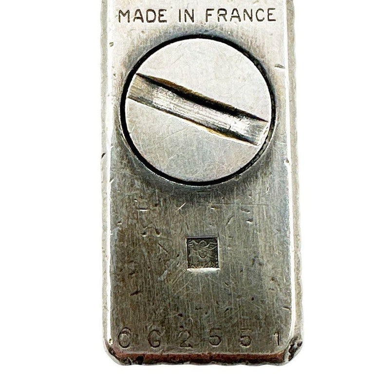 French Modern Silver and Gold Plate Gas Pocket Guilloch Lighter by S.T. Dupont - 10