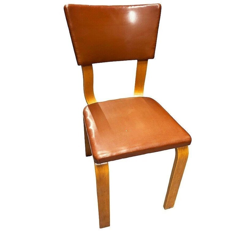 Pair of Mid-Century Modern Bentwood Side Chairs w/ Nailhead Back by Thonet - 5