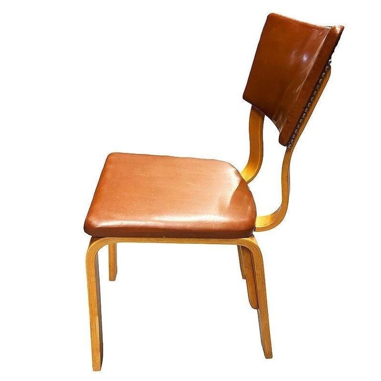 Pair of Mid-Century Modern Bentwood Side Chairs w/ Nailhead Back by Thonet - 6