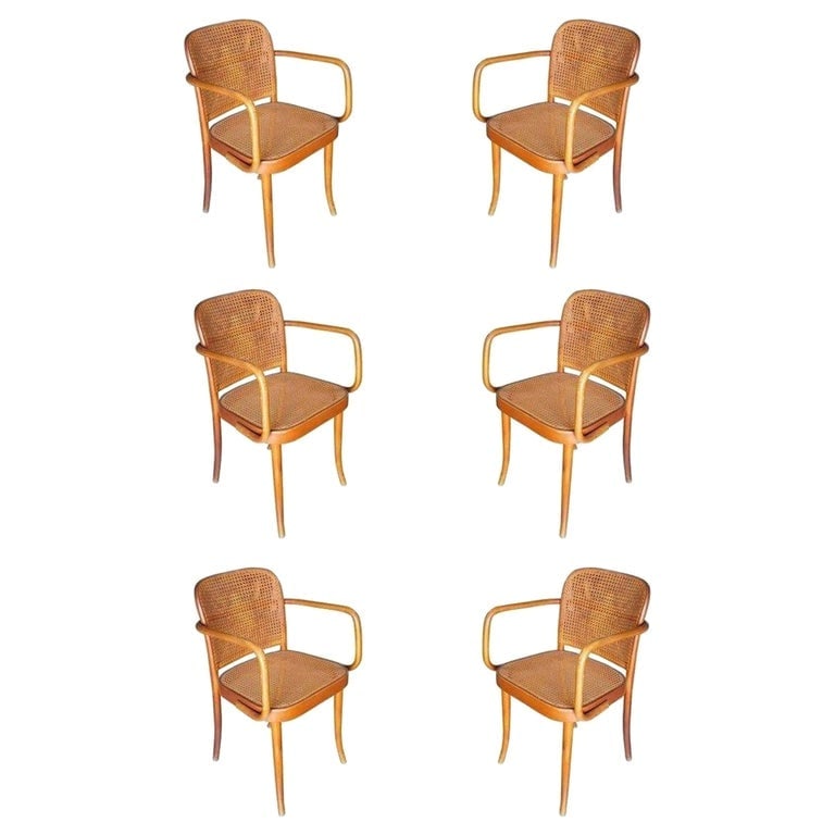 Josef Hoffmann for Stendig Bentwood Cane Dining Chairs, Set of Six (1 of 11)