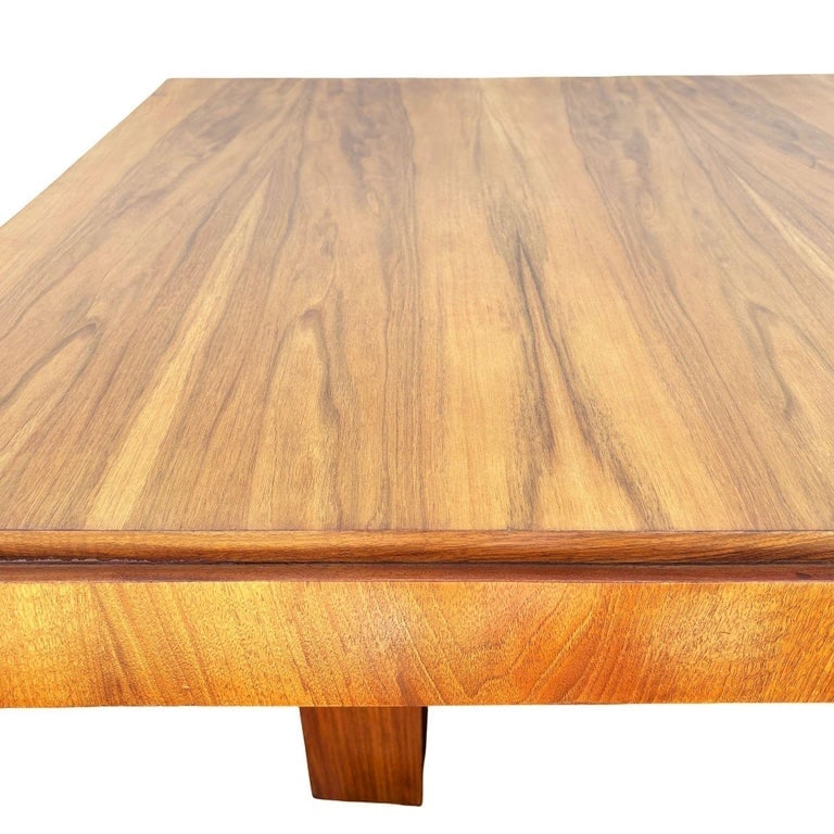 Art Deco Geometric Walnut Dining Table Desk Inspired by Charles Dudouyt - 10