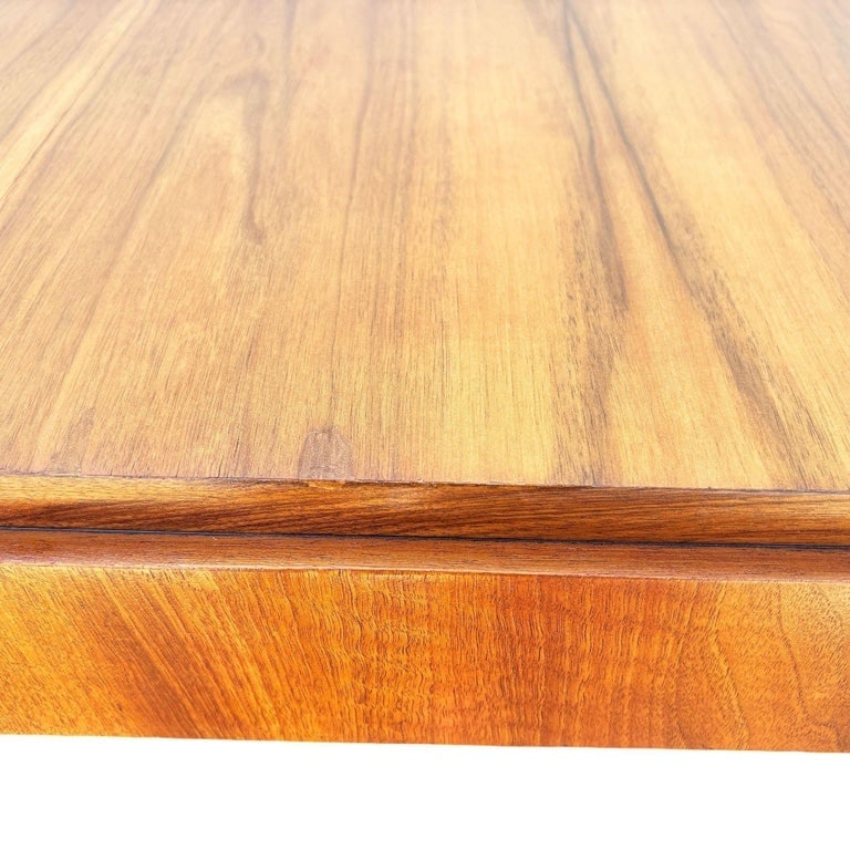 Art Deco Geometric Walnut Dining Table Desk Inspired by Charles Dudouyt - 11