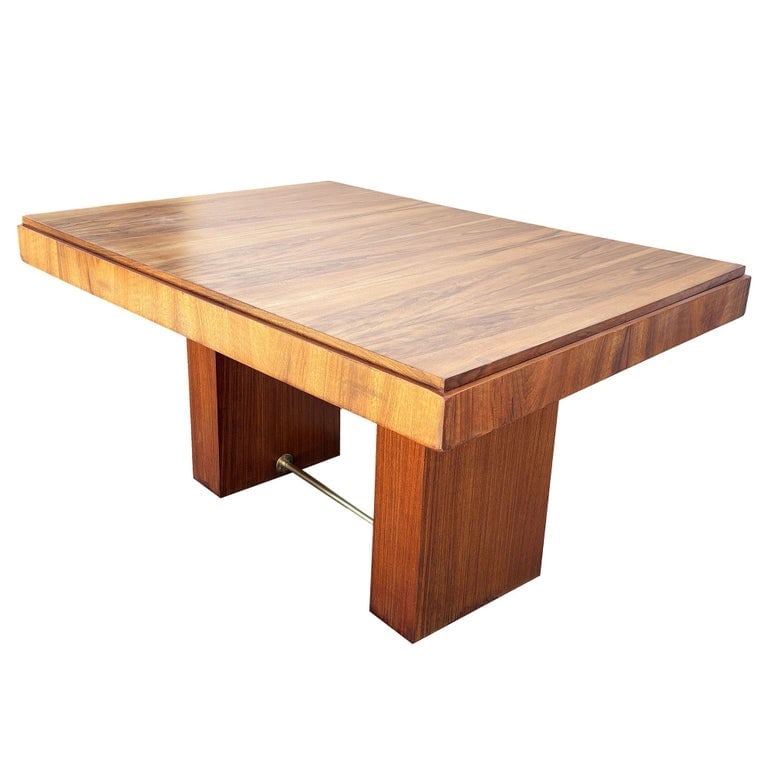 Art Deco Geometric Walnut Dining Table Desk Inspired by Charles Dudouyt (1 of 12)