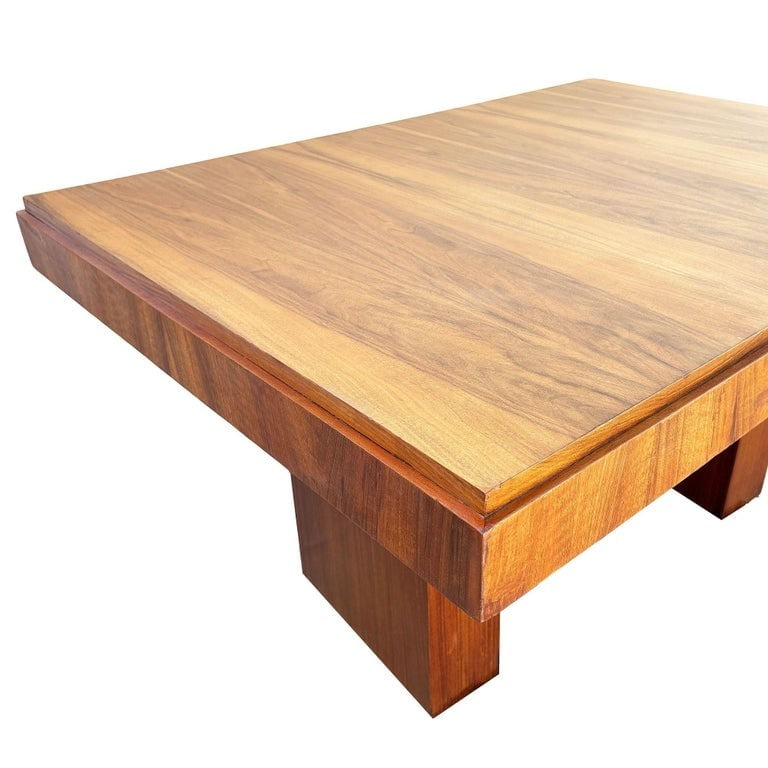 Art Deco Geometric Walnut Dining Table Desk Inspired by Charles Dudouyt - 8