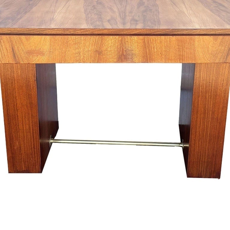 Art Deco Geometric Walnut Dining Table Desk Inspired by Charles Dudouyt - 9