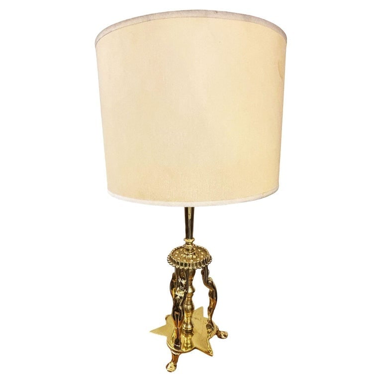 1920 Brass Figural figure Art Deco Flapper Table Lamp by Frankart w/ Shade - 2
