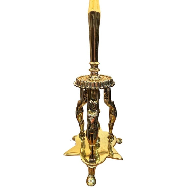 1920 Brass Figural figure Art Deco Flapper Table Lamp by Frankart w/ Shade - 5