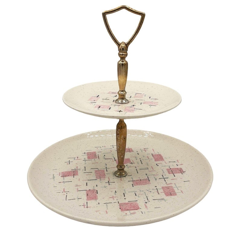 110 Piece "Tickled Pink" Serverware Dinner Plate Platter Bowl Set By Vernonware - 12