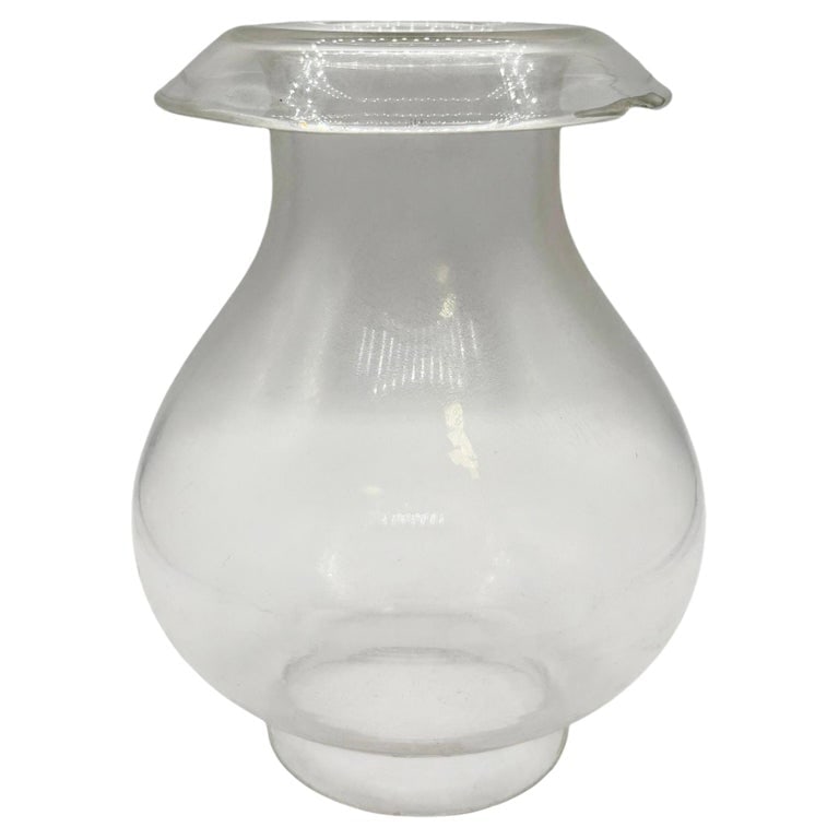 Victorian Clear Glass Oil Lamp Fluted Hurricane Shade (1 of 6)