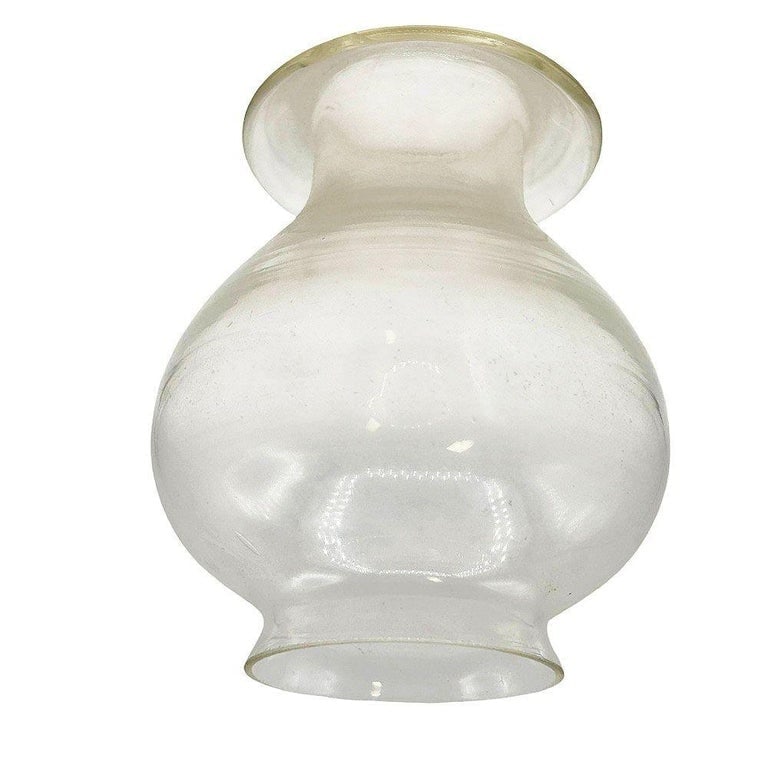 Victorian Clear Glass Oil Lamp Fluted Hurricane Shade - 2