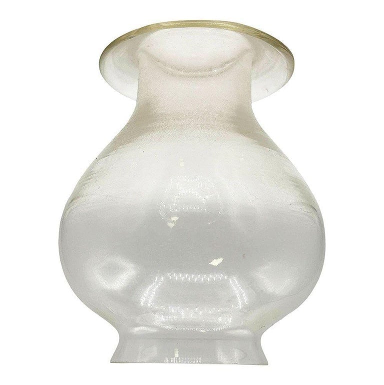 Victorian Clear Glass Oil Lamp Fluted Hurricane Shade - 3