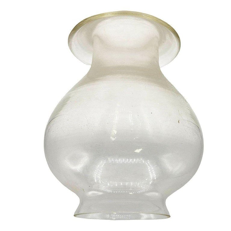 Victorian Clear Glass Oil Lamp Fluted Hurricane Shade - 4