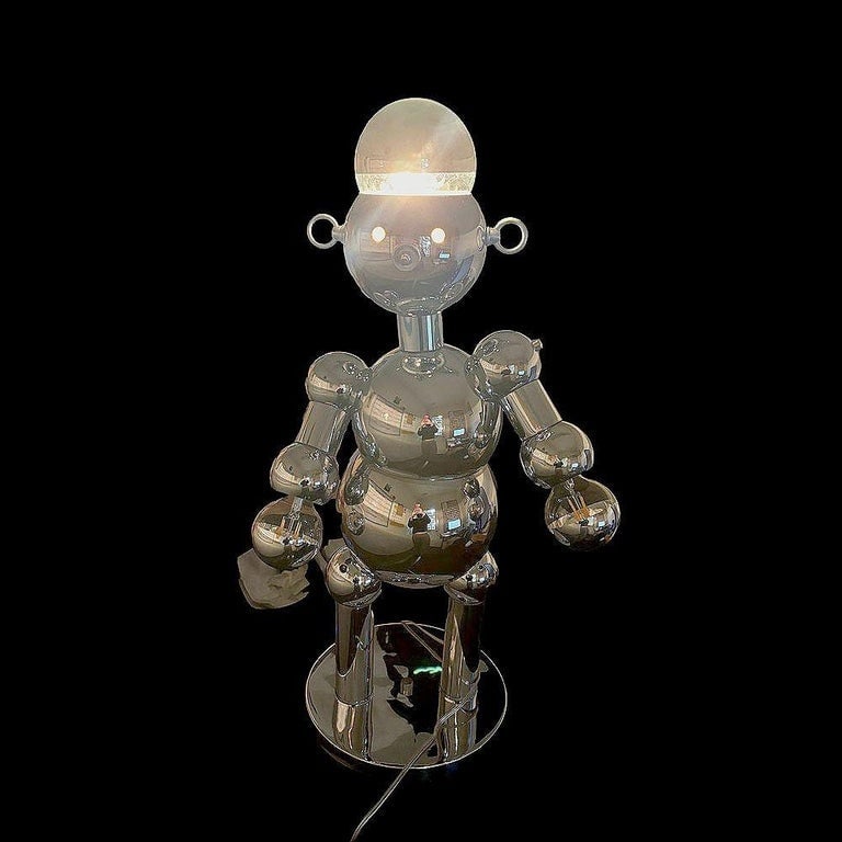 1975 Post-Modern Chrome Bubble Ball Robot Table Lamp by Torino Lamps - 10