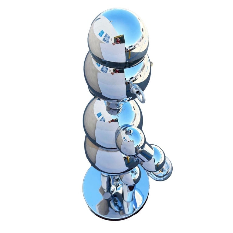 1975 Post-Modern Chrome Bubble Ball Robot Table Lamp by Torino Lamps - 8