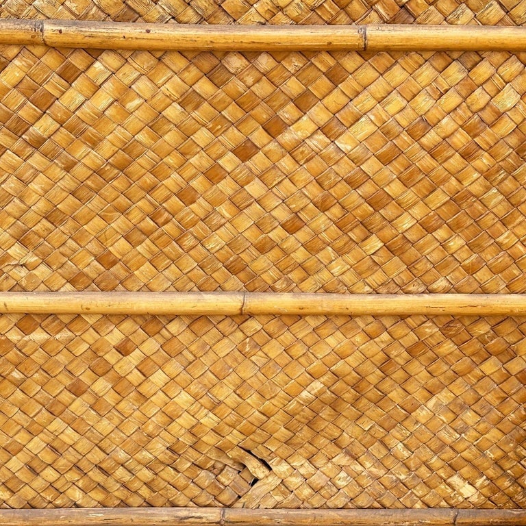 Art Deco 9' Foot X 6' Foot Rattan and Woven Wicker Wall Divider Screen - 8