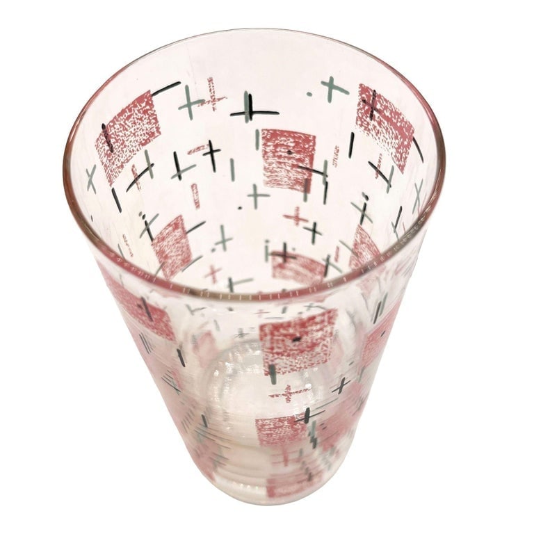Mid-Century Googie Print Atomic and Starbursts Midmod Cocktail Glass, Set of 10 - 5