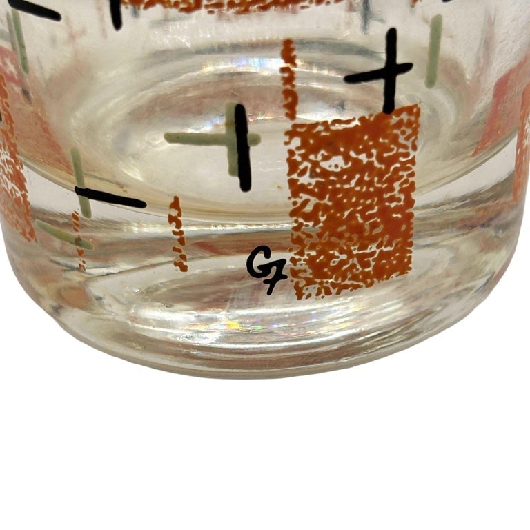 Mid-Century Googie Print Atomic and Starbursts Midmod Cocktail Glass, Set of 10 - 8