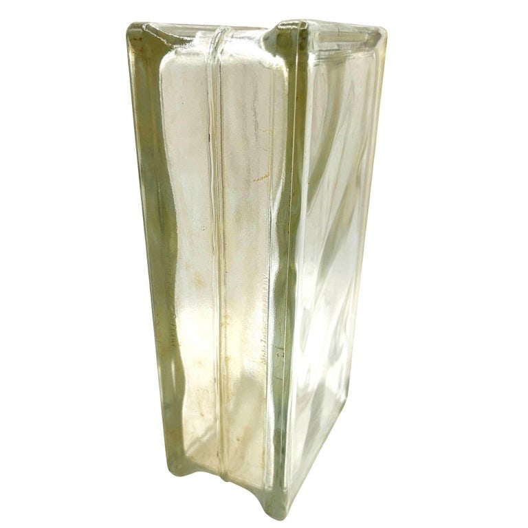 1970 Brutalist Postmodern Tallboy Glass Block Table Vase, West Germany - 2