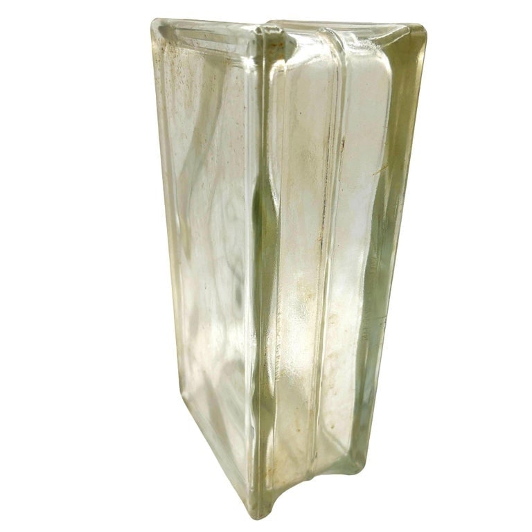 1970 Brutalist Postmodern Tallboy Glass Block Table Vase, West Germany - 4