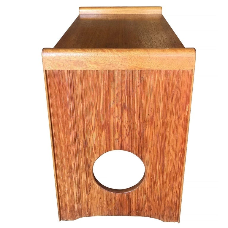 Paul Frankl Combed Wood Vanity with Stool for Brown Saltman - 10